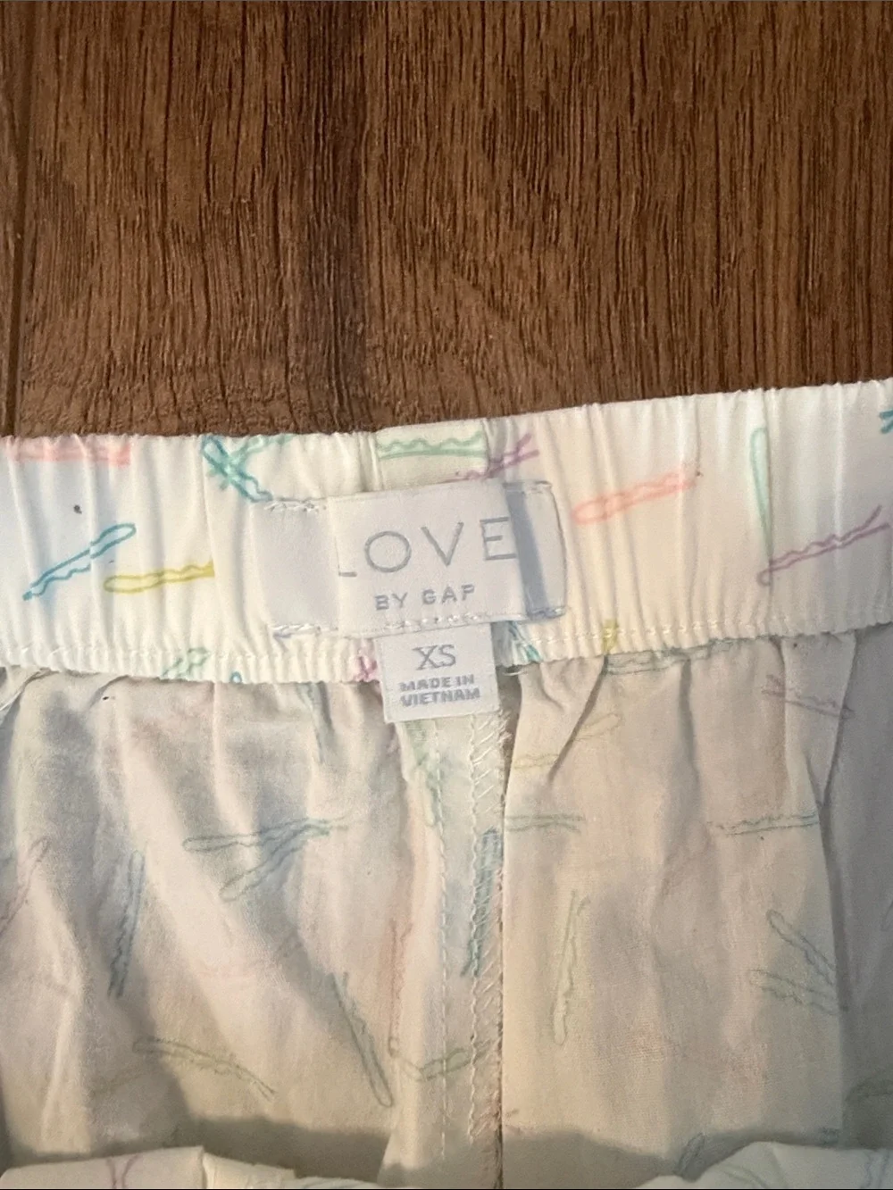 LOVER White Pastel Printed Women's  Lounge Shorts. Purchased at Gap. Never worn